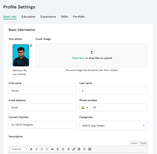 Creating your freelancer profile 1 profile hunarbox 1