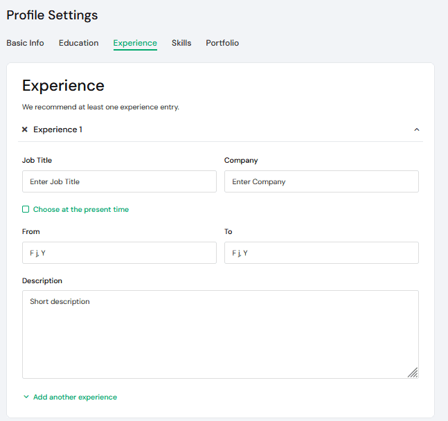 Creating your freelancer profile 4 profile hunarbox 4