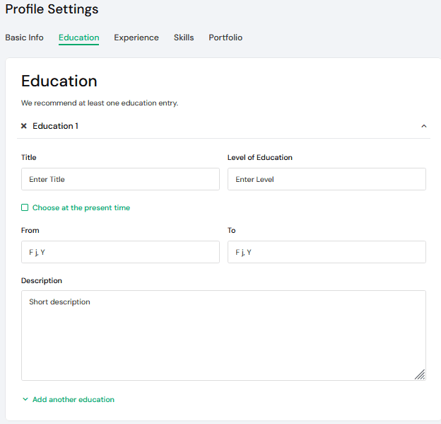 Creating your freelancer profile 3 profile hunarbox 5