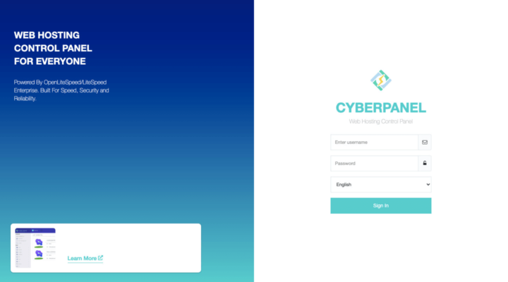 I will install and configure cyber panel