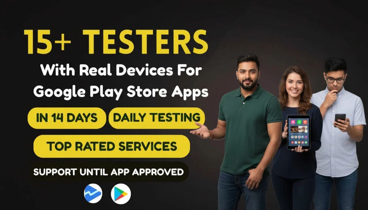 I Provide 12 testers for google play closed testing for 14 days 12 app tester