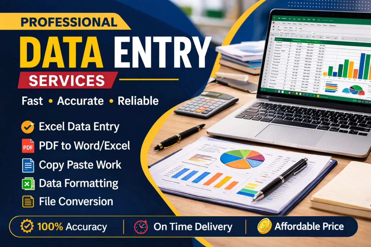 I will do accurate data entry, Excel work and PDF conversion