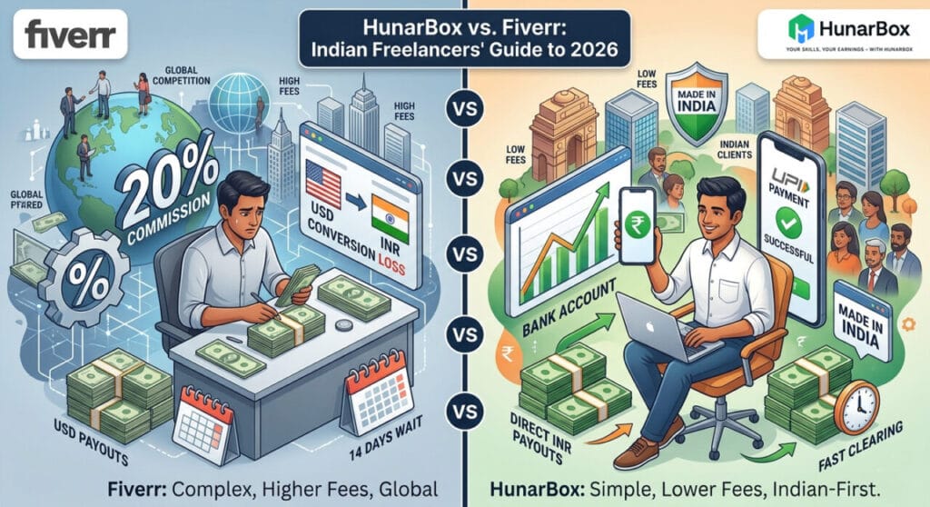 HunarBox vs Fiverr : Top Indian Freelancers in 2026 1 HunarBox vs Fiverr 2026