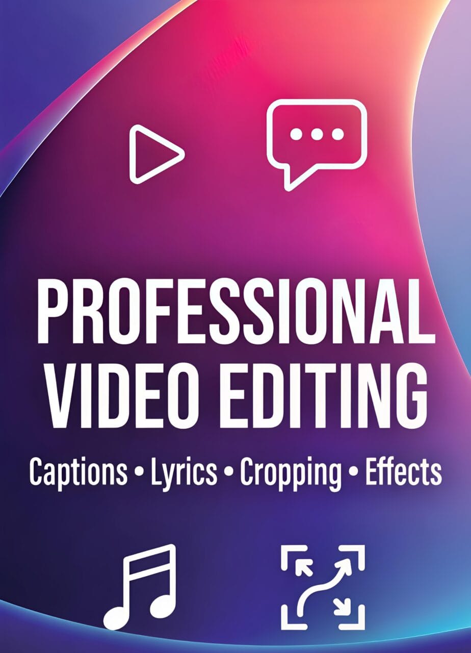 I will edit your video, add captions, lyrics, crop & make it professional