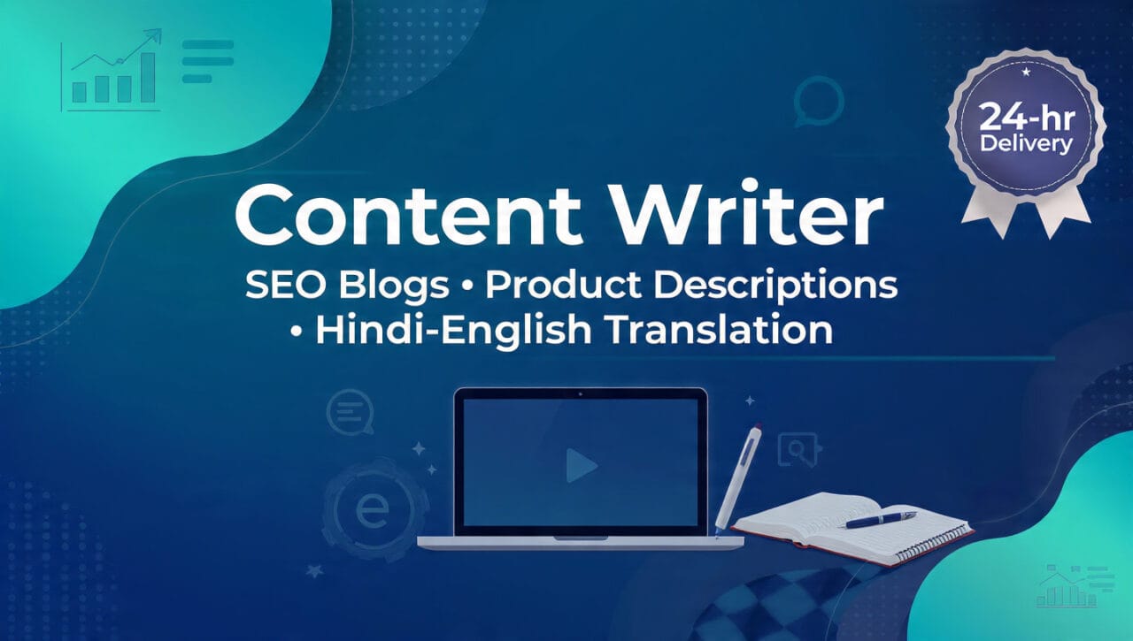 Content Writer| SEO Blogs, Product Descriptions & Hindi-English Translation | 24-hr Delivery