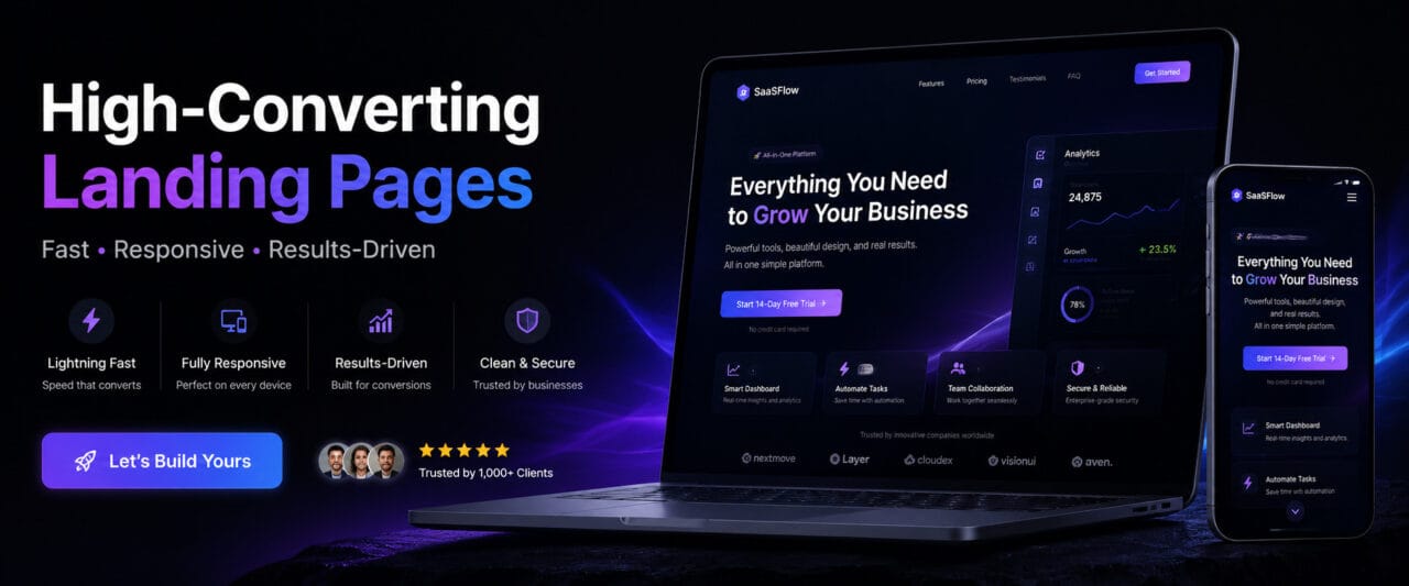 I will design high-converting modern landing pages