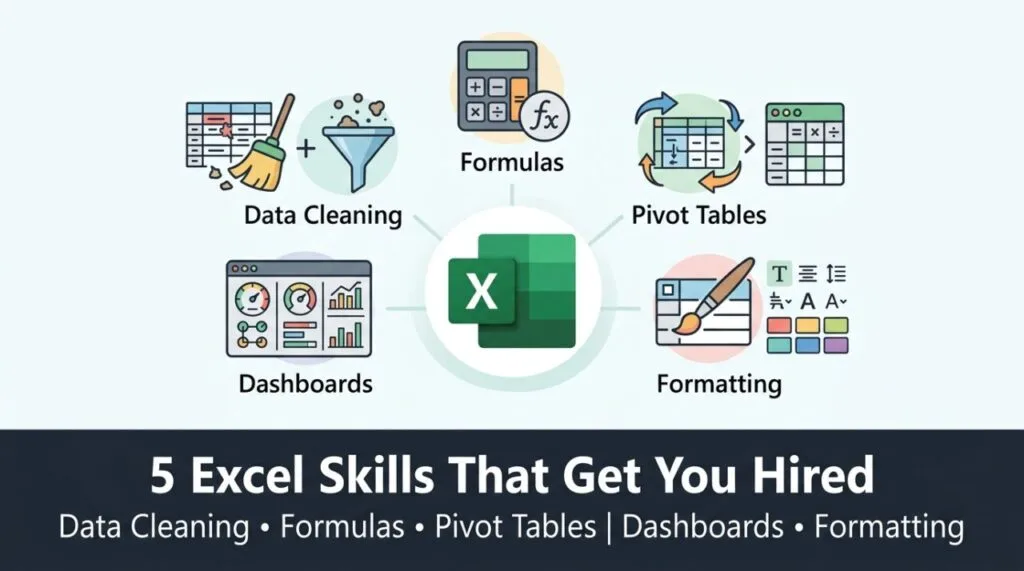 Quick Excel Freelance Jobs for Freshers in India (2026) 1 5 Excel Skills That Get You Hired
