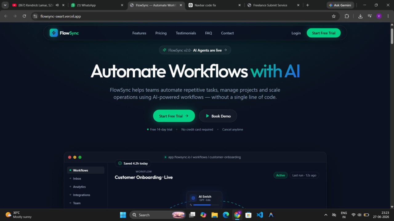 Premium SaaS Website Development in React & Tailwind CSS