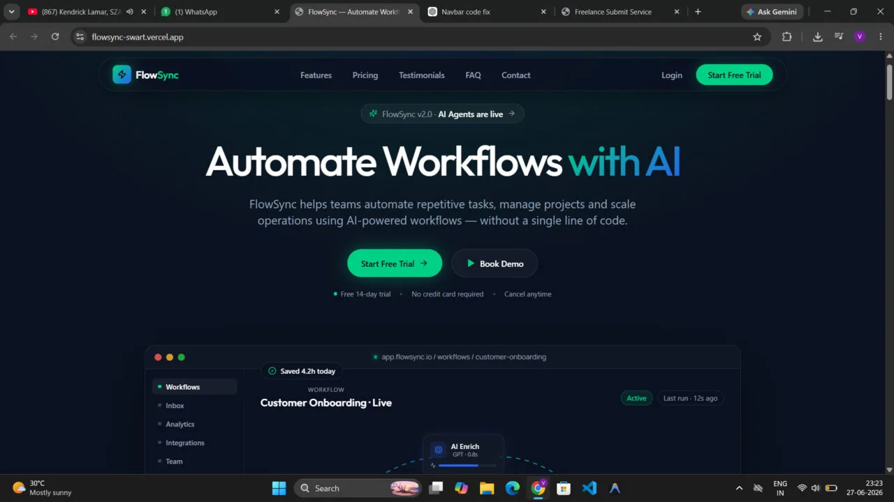 Premium SaaS Website Development in React & Tailwind CSS