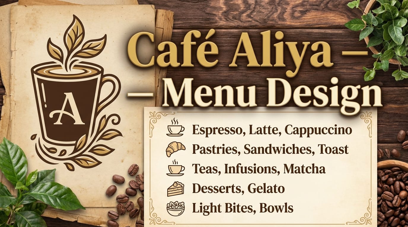 Café Aliya — Minimalist Dessert & Beverage Menu Design