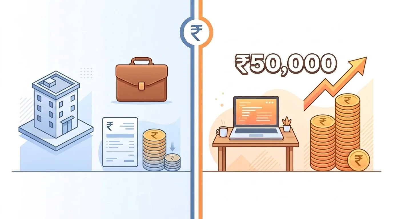 ₹50,000 Corporate Job vs Freelancing: Which Saves You More Money?