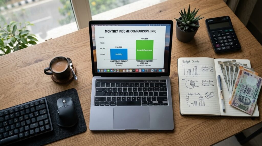  corporate office desk representing daily job expenses and work life