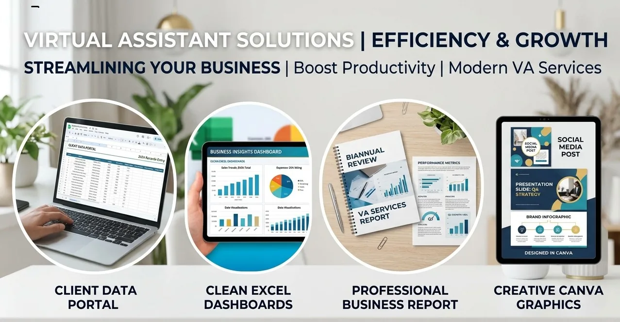 Je vais gérer vos tâches Back-Office, Saisie de Données, Reporting Excel et Visuels Canva