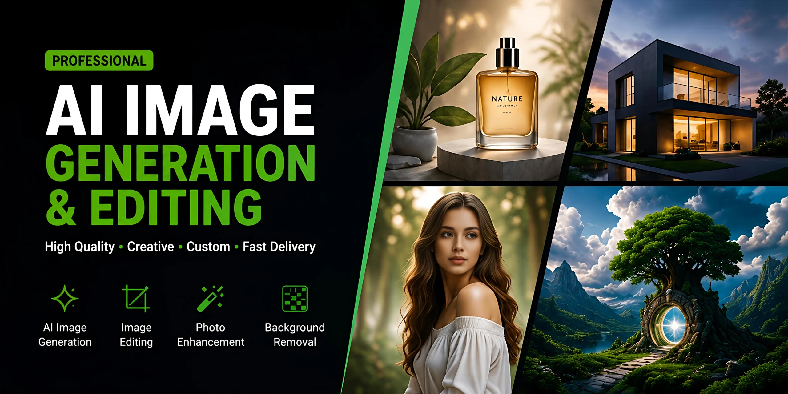 I will create and edit professional AI images