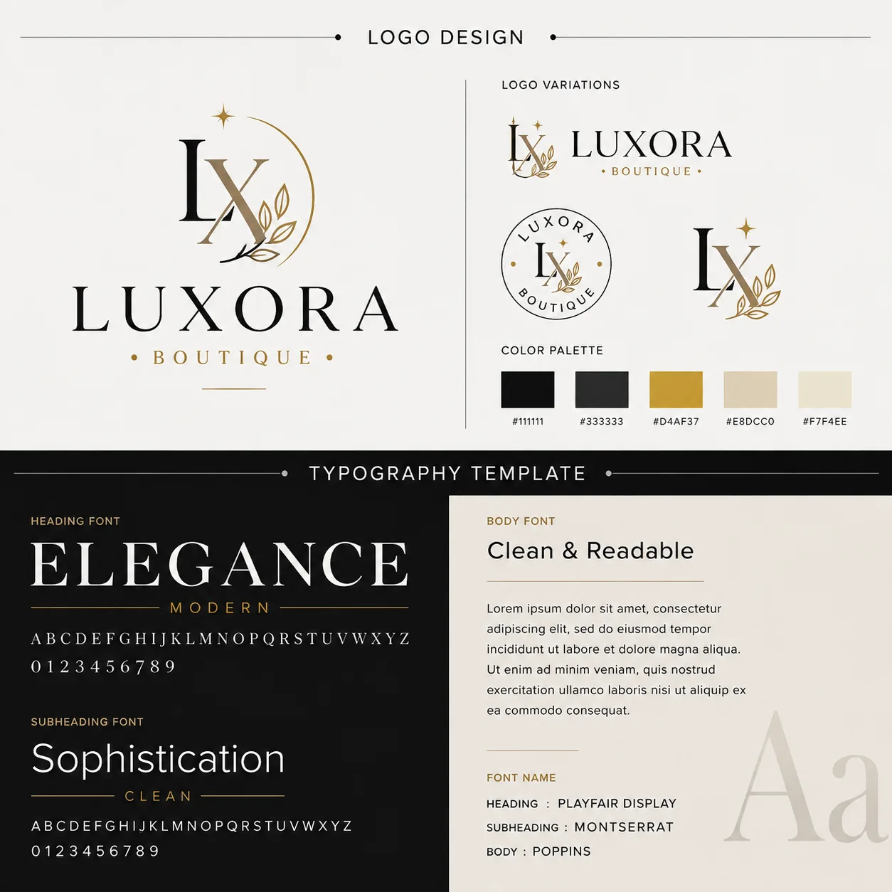 Graphic designer make branding logo, tample , Ai designed Typography-based logo.