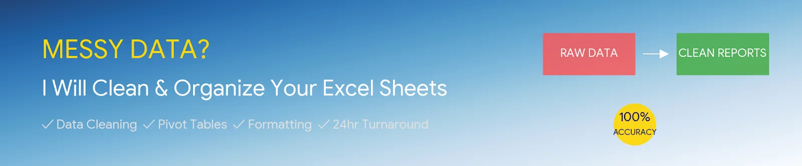 I will clean, organize and professionally format your Excel data