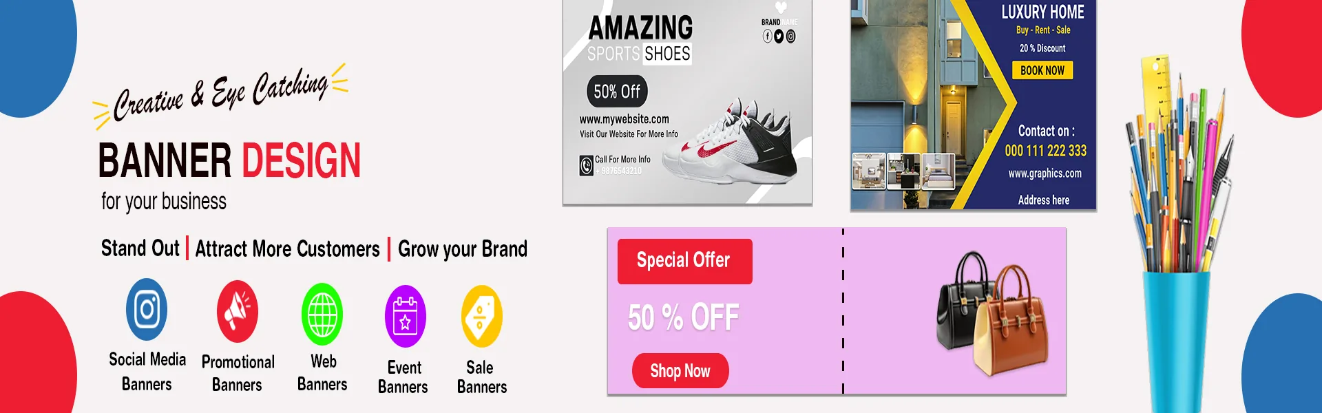 I Will Design Creative Social Media & Web Banners