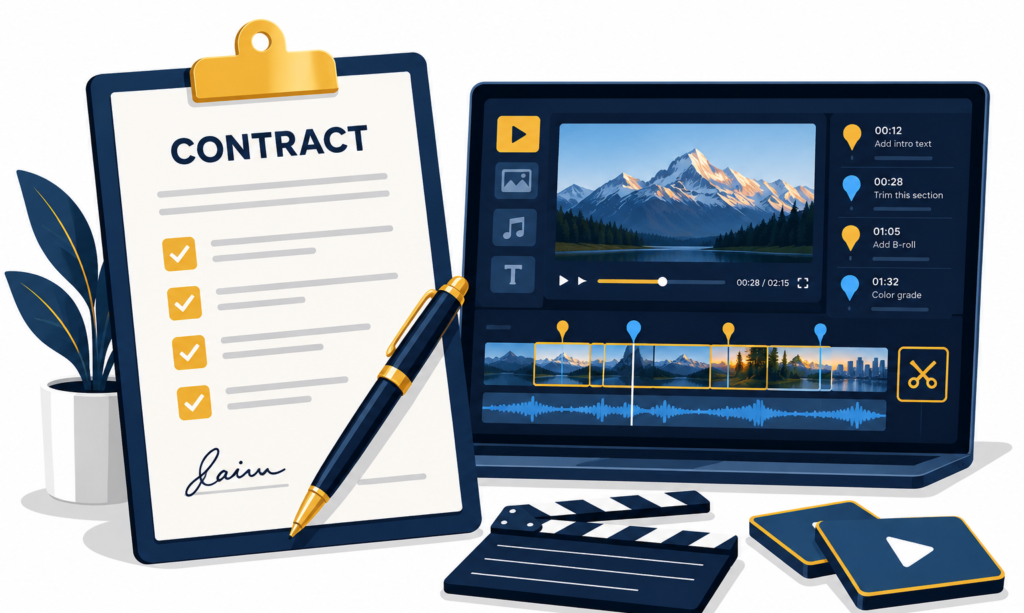 Video Editing Charges in India: 2026 Pricing Guide 1 Contract and Video Editing Workflow - hunarbox