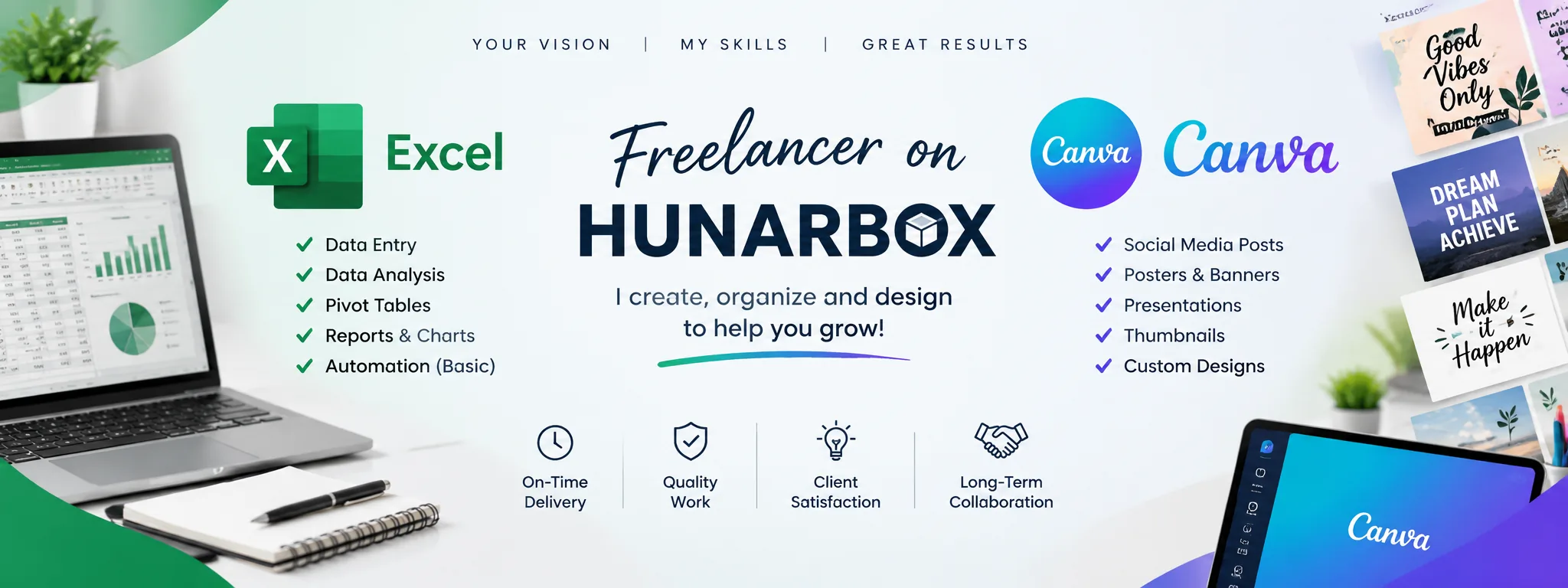 Freelancer Excel and Canva Workspace